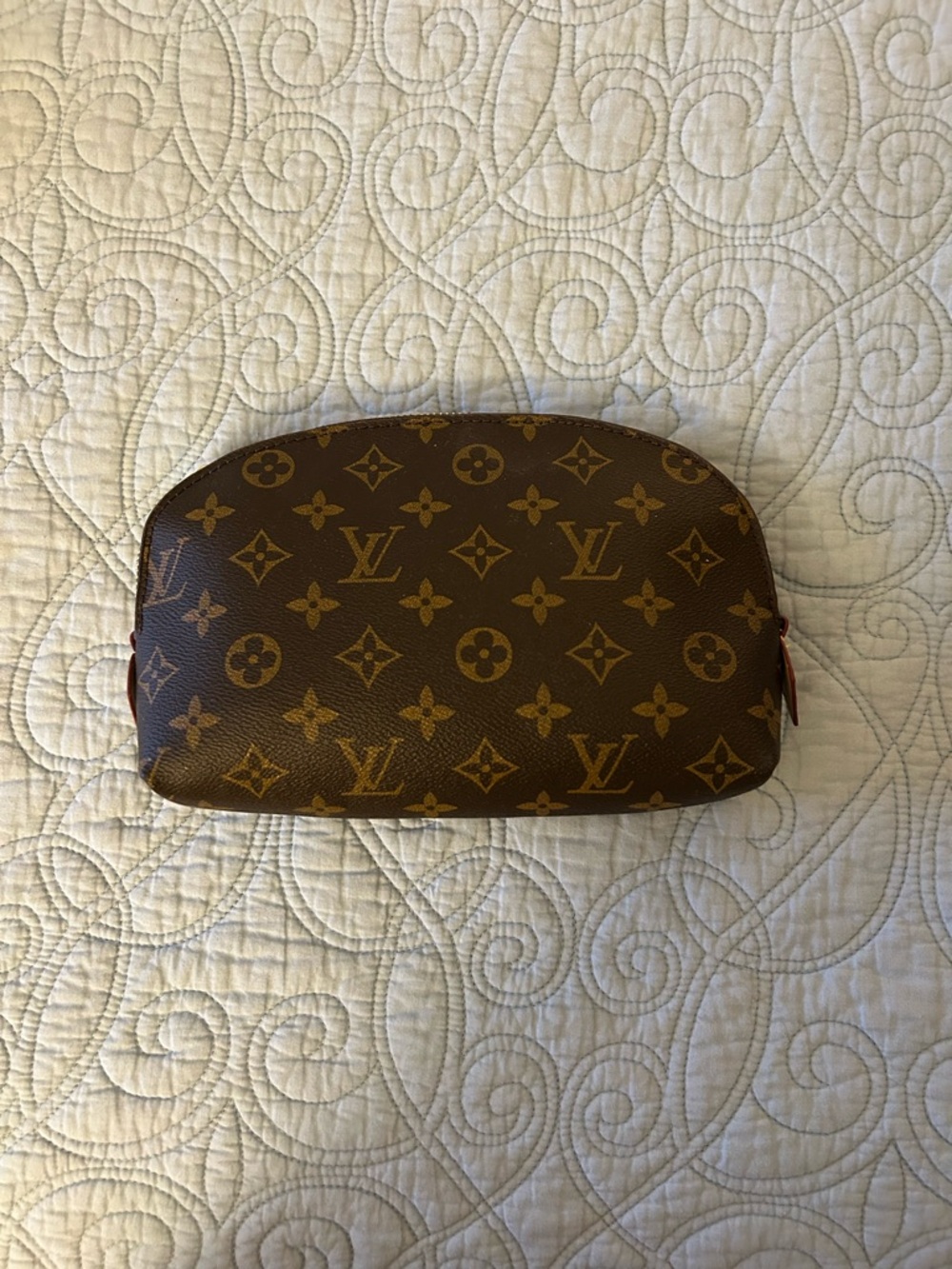 Luxury Monogram Cosmetic Pouch in Brown